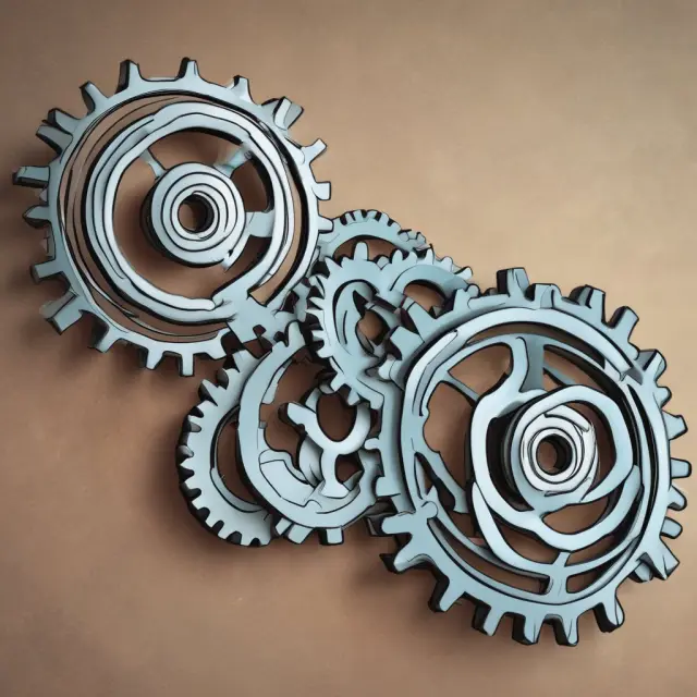 Two gears representing FICC synchronously facilitating U.S government securities and mortgage-backed securities settlements