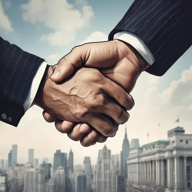 Hands representing FICC intertwined with distinct government security and mortgage-backed securities, symbolizing the organization