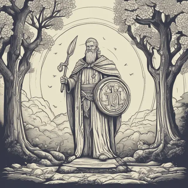 A guardian holding a shield representing duty of care and loyalty protects a flourishing tree symbolizing clients