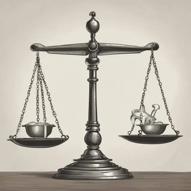 Trustee on a scale with legal books (representing legal liabilities) and a heart (symbolizing personal consequences).