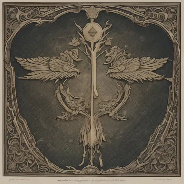 An image of a shield with an executor holding it up, protecting legatees blooming beneath; a guardian watering a tree, ward growing strong