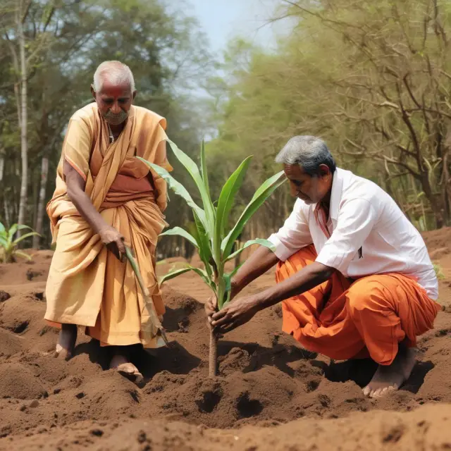 Foreign Institutional Investors (FIIs) symbolically represented as giants with roots reaching into the rich Indian financial market