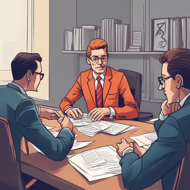 A negotiator sits at a table with multiple lenders, pulling on levers representing interest rates and loan terms to secure the best possible deal.