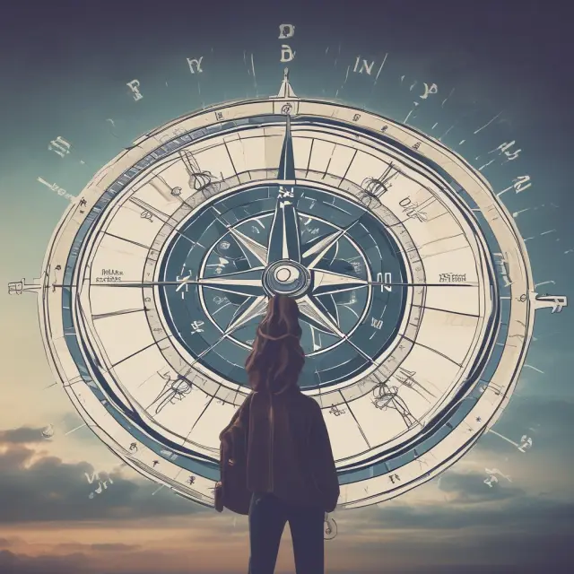 User on a boat, steering a financial compass to choose the best advisor from a group of advisors represented as lighthouses.