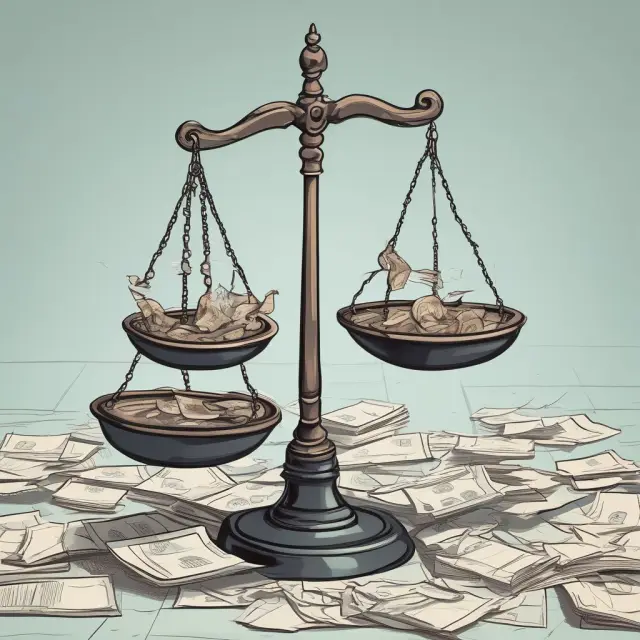 Two scales, one with a horizontal balance beam for trends comparison, the other with a vertical balance beam for percentage analysis - symbolizing Horizontal Analysis & Vertical Analysis