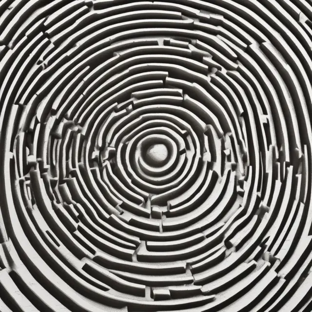 Institutional investor exploring a maze filled with economic theories and financial models for informed decision making