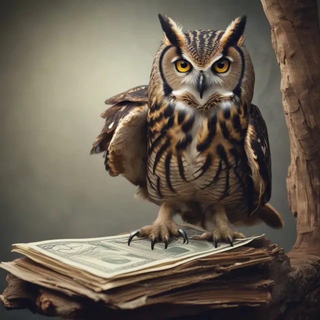 An owl carefully examines a collection of financial documents, symbolizing proactive management of guarantees