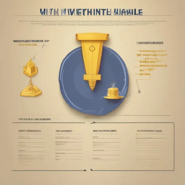 Golden scale with net worth indicator and climbing gold bars, symbolizing financial progress. Checklist of net worth components (savings, debt, insurance) in the foreground.