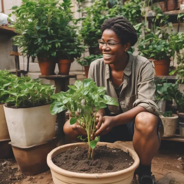 Entrepreneur sows seeds on a vibrant crowdfunding platform, symbolizing growth, financial inclusion, and access to capital