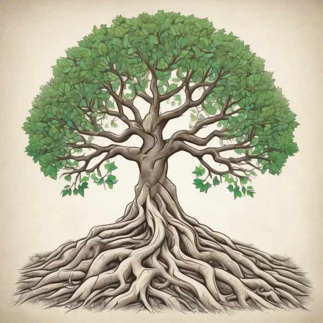 A tree with various countries