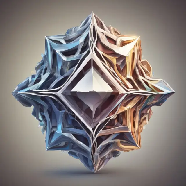 A beautiful crystal structure representing the FIX protocol, with messaging, standardization, and adaptability intertwined