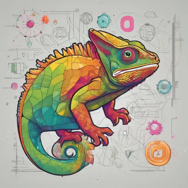 Chameleon changing FIX logos to represent evolving financial markets and technologies
