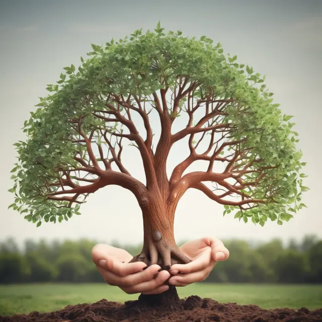 Tree representing financial growth with branches for stocks, bonds, ETFs, mutual funds, and real estate