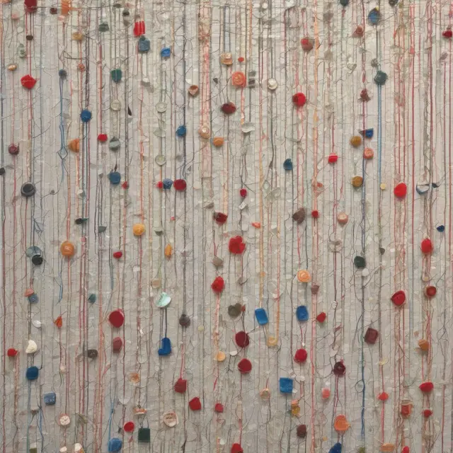 A fragile tapestry depicting the financial system with threads representing transparency, accountability, and regulation. Crises, fraud, and cybersecurity threats loom as potential threats.