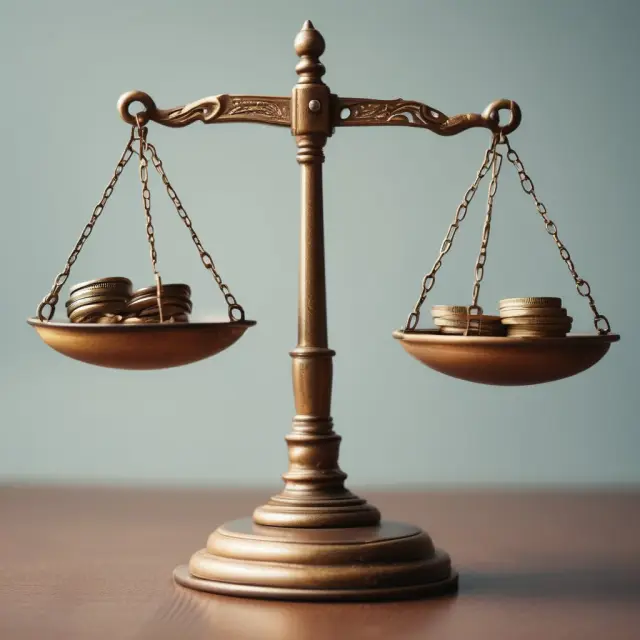 A scale with accounting principles balanced on each side, demonstrating the importance of consistency in financial reporting