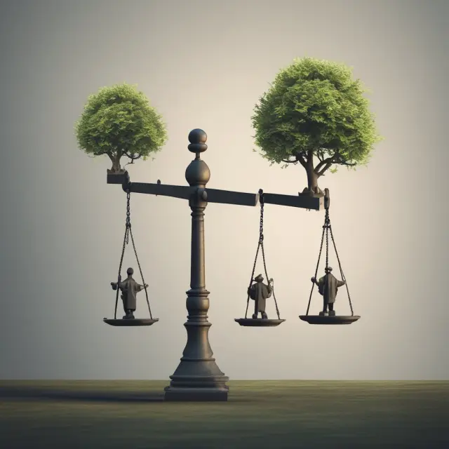 Seesaw illustrating interconnected financial institutions; one side symbolizes stability while the other, potential instability