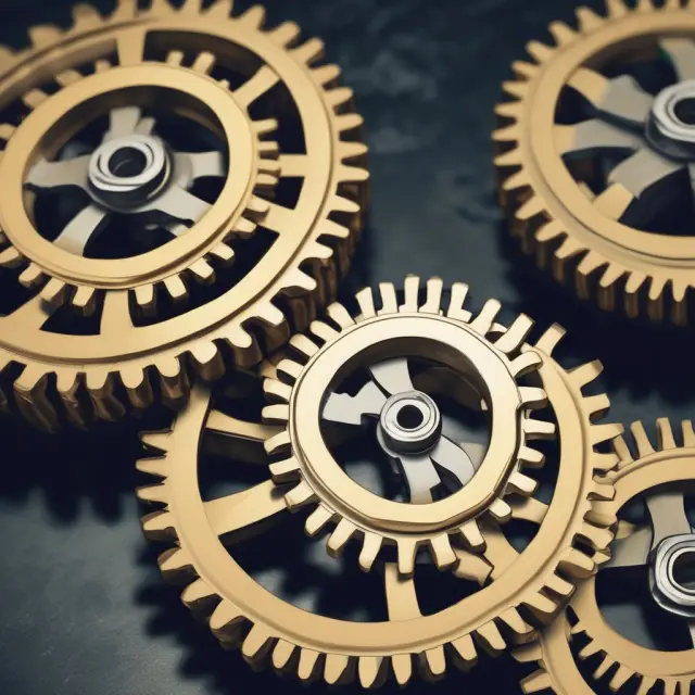 Two entwined gears represent the SEC and CFTC, maintaining market fairness and transparency through regulation