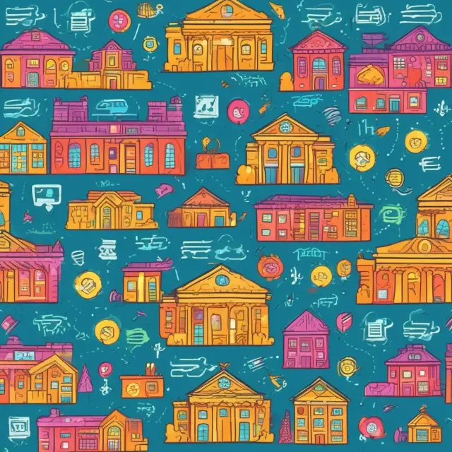 Vibrant marketplace filled with financial institutions: banks, credit unions, insurers, brokers, asset managers, fintechs, and central banks