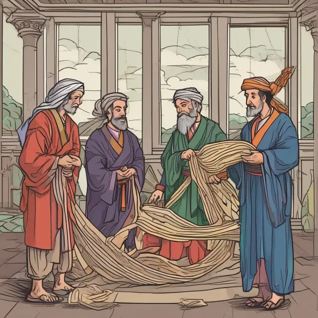 Financial intermediaries depicted as skilled weavers, intricately connecting various parties through transactions and risk pooling.