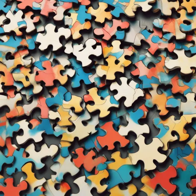 Puzzle pieces forming an intricate financial model, representing the importance of validating each piece for reliable insights.