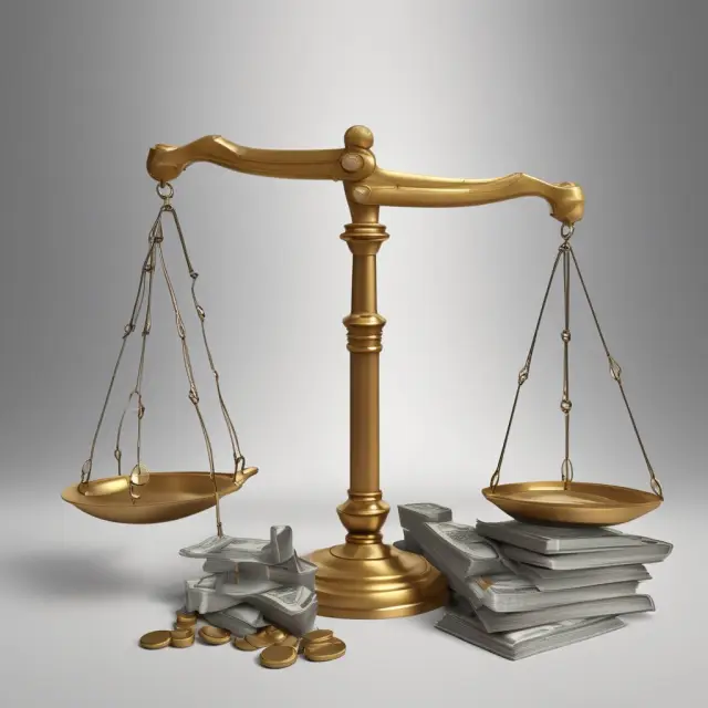 A pair of scales with intangible factors like context, market trends, and management quality tipping the balance against rigid financial performance indicators