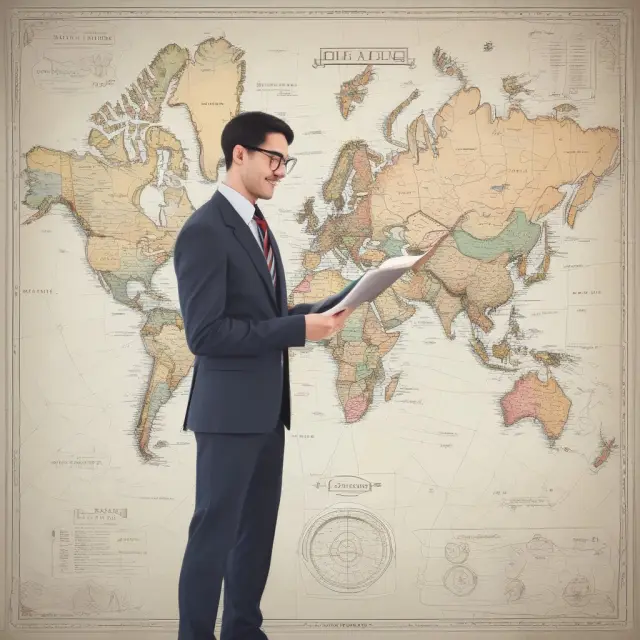 Financial planner consulting clients on a detailed map representing their unique financial journeys and goals