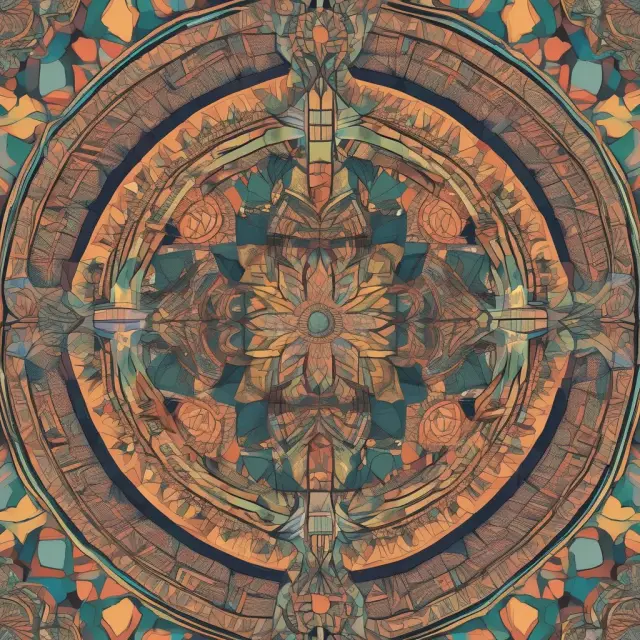 A colorful kaleidoscope illustrating various types of financial risks: credit, operational, market, and personal