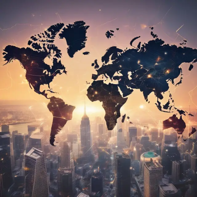 North America (U.S.), Asia (China & India), and Europe (EU) depicted as flames igniting a fintech transformation