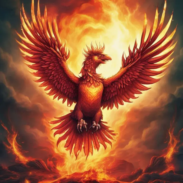 Phoenix rising from flames, representing fire damage restoration and insurance coverage