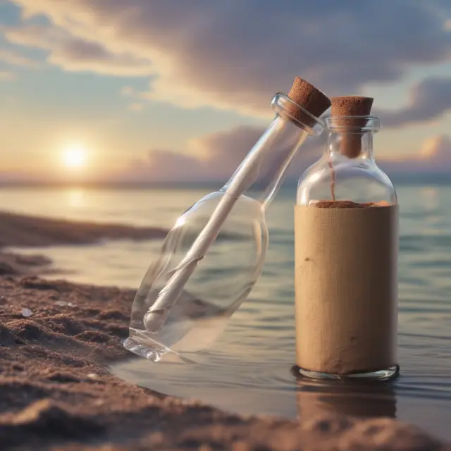 Person in a boat sending a message in a bottle towards an insurance company, symbolizing the crucial FNOL process start