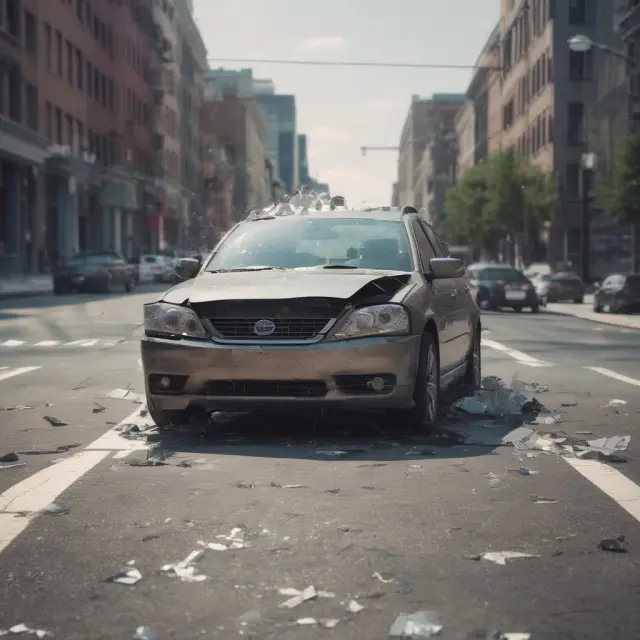 Telematics device records data from a car crash scene while a crystal ball displays predictive modeling analysis for a fair claim determination