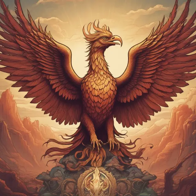 A phoenix rising from the ashes signifies a business