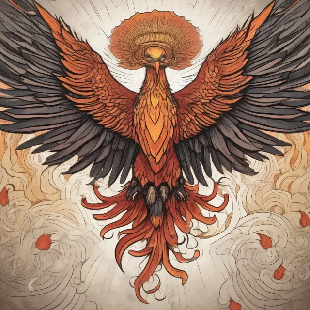 A mythical Phoenix represents the first-mover company, soaring high with brand recognition and economies of scale above competitors, encircled by switching costs