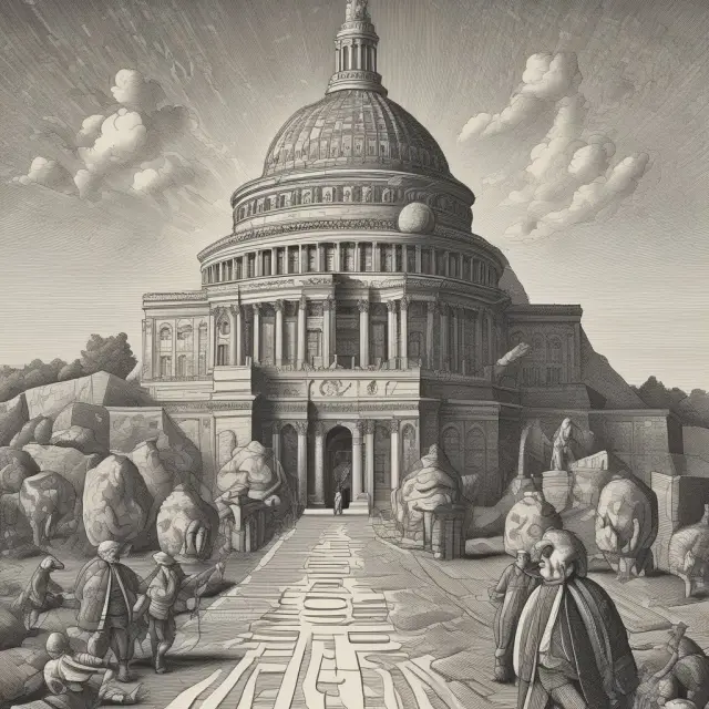 A time traveler journeying through economic theories, encountering fiscal multipliers in various eras, highlighting their evolving role and influence