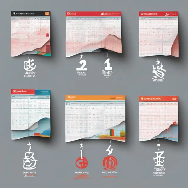 An array of ten geometric figures, each symbolizing a corporation with its distinct fiscal year calendar shape and industry peak