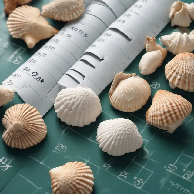 Luxury resorts opting for non-calendar fiscal years, illustrated as seashells arranged on a calendar