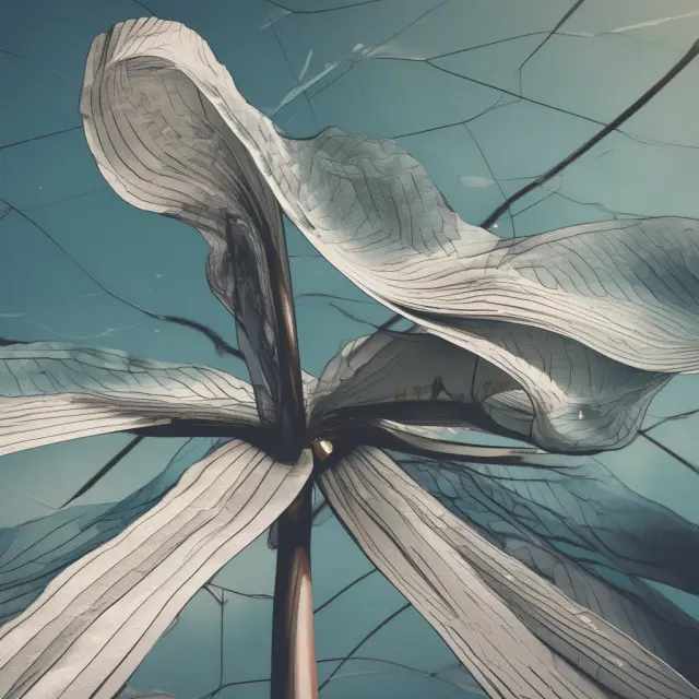 A wind sculpture representing economic conditions influencing character, capacity, capital, collateral, and conditions in lending