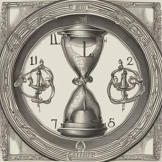 Clock hands illustrating Roth and Traditional IRA distributions within a five-year rule hourglass