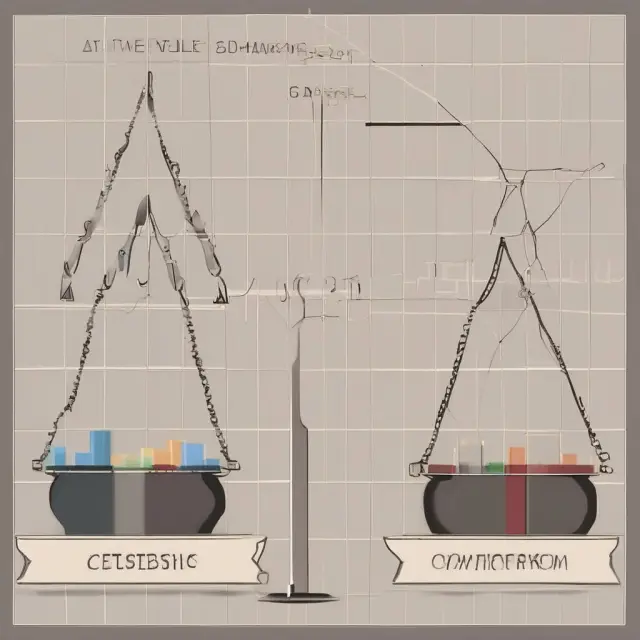 A balance weighs a company