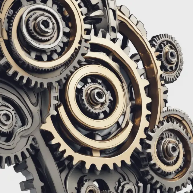 Gear train displaying various speeds, illustrating differing Fixed Asset Turnover Ratios for diverse companies