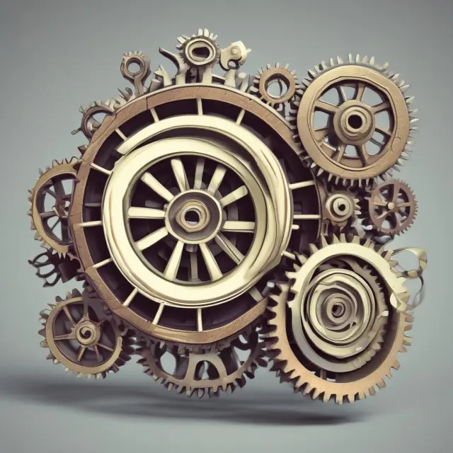 Gears symbolizing fixed assets turning efficiently to generate net sales