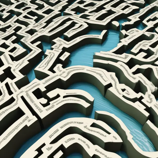 Visualization of calculating Fixed Charge Coverage Ratio (FCCR) by analyzing a river of financial data from EBIT, interest expense, lease expenses and other fixed charges