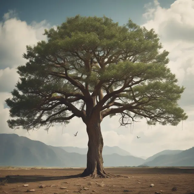 Visualization of FCCR: A tree withstanding powerful financial winds, representing a company