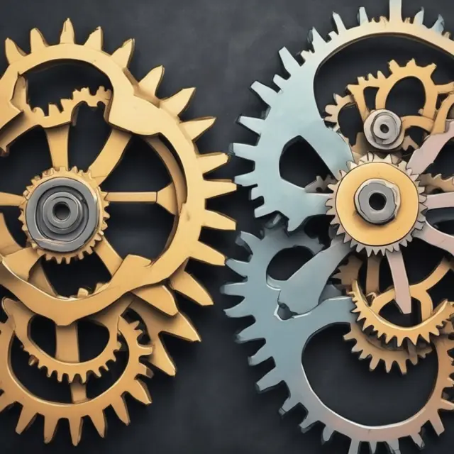 An image of two overlapping gears representing FCCR and TIE ratio compared side by side, highlighting the differences in evaluating a company
