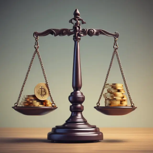 A stable coin stack on a balance scale represents advantages, while the other side shows challenges of fixed exchange rates.