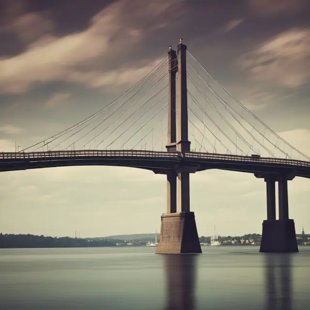 A scale balances two sides representing fixed and variable interest rates on a financial bridge, symbolizing the comparison between stability and flexibility.