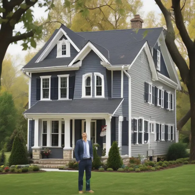 A homeowner confidently holding a mortgage document as interest rates shift around them, emphasizing the security and stability of fixed-rate mortgages.