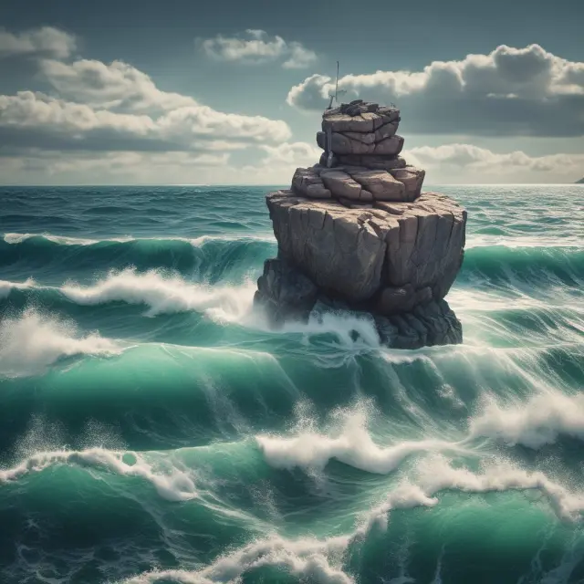 Stable rock in the sea, representing fixed interest rate