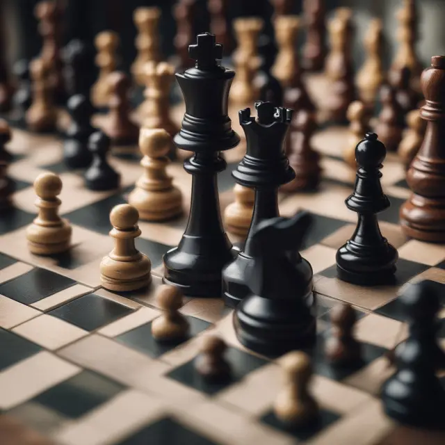 A chessboard depicts financial market players making secretive price-fixing moves while regulatory bodies strive to maintain fair competition.