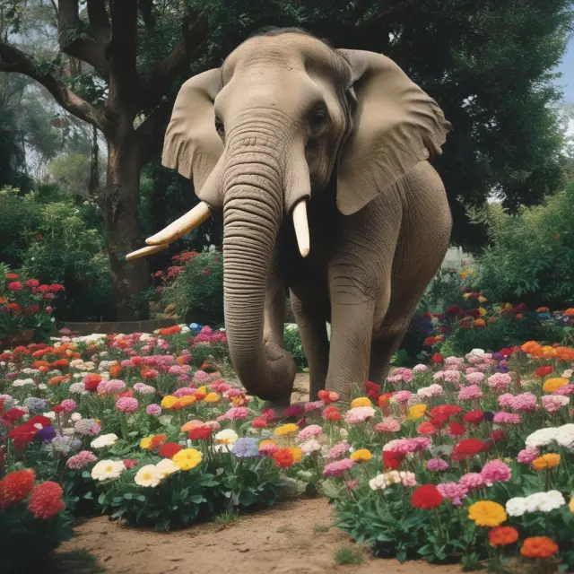 An elephant symbolizing price-fixing crushes competition represented by flowers, while regulatory bodies act as gardener